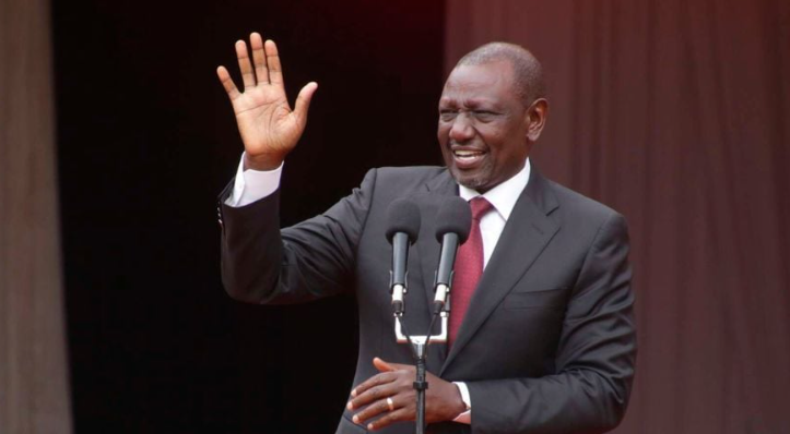 The president of Kenya during a state briefing in past event