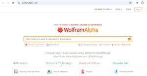 A screenshot of the WolframAlpha website showcasing its powerful step-by-step problem-solving interface for mathematics teachers and students.