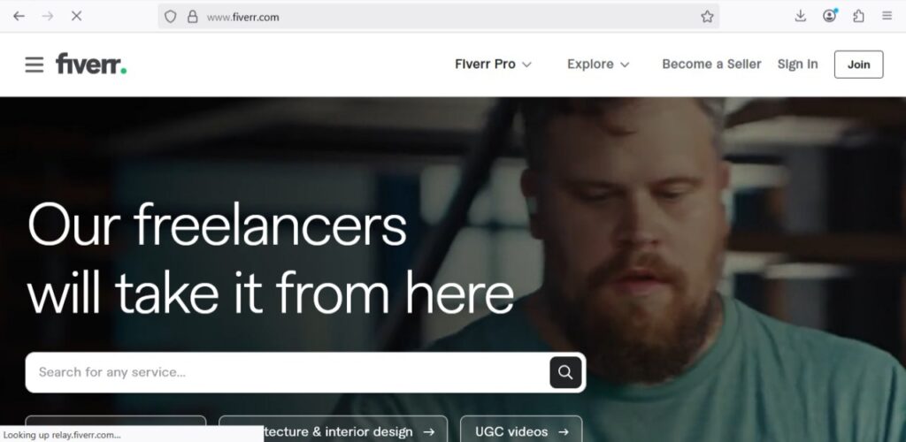 An overview of the Fiverr platform, demonstrating the various ways teaching professionals can monetize their skills and build a profitable freelance side business
