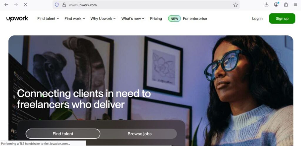 An illustrative screenshot of the Upwork platform, highlighting freelance opportunities available to educators seeking additional income.