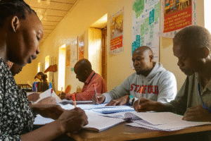 Teachers marking exams