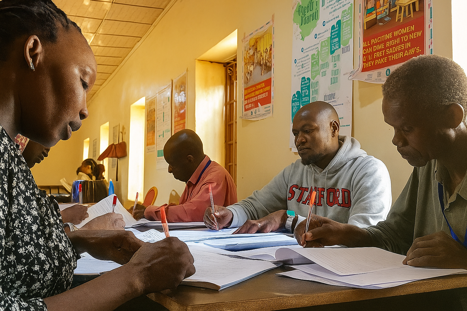 Teachers marking exams