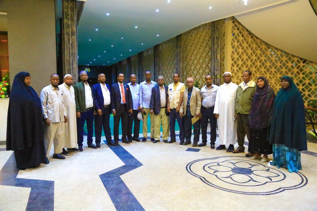 The KEPSHA National Chairman, alongside other officials and Mandera East County MP Hon. Hussein Weytan, during a visit to the Parliament. (Photo: Parliament of Kenya)
