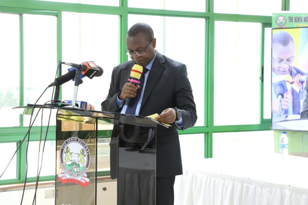 The Chief Executive Officer of the Kenya National Examinations Council (KNEC), Dr. David Njeng’ere, during a public address on October 3, 2025.