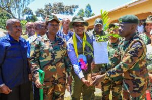 The Cabinet Secretary for Education, Hon. Julius Ogamba, during the Mazingira Day celebrations. (Photo: Ministry of Education)